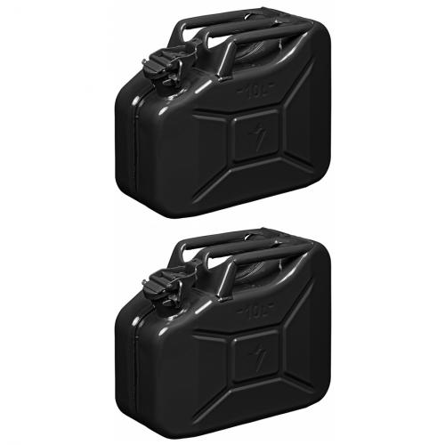 2 x Benzinkanister 10L metall schwarz UN- & TUEV/GS-geprueft