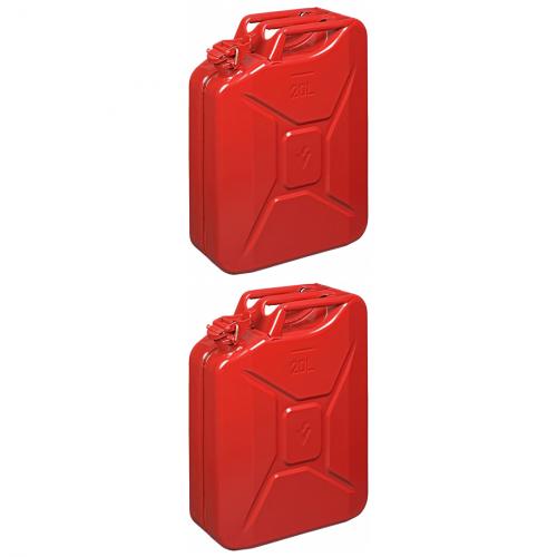 2 x Benzinkanister 20L metall rot