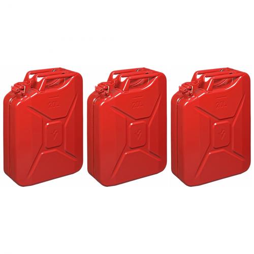 3 x Benzinkanister 20L metall rot