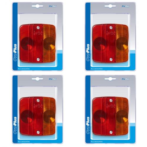 4 x Rckleuchte 4 Funktionen 98x104mm inkl. Glhbirne im Blister