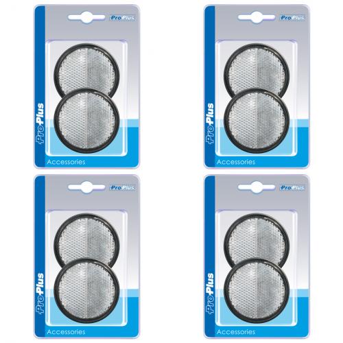 4 x Reflektor wei 58mm selbstklebend mit Grundplatte 2 Stck im Blister