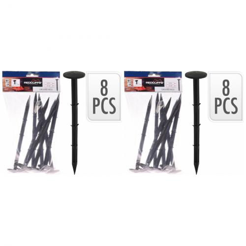 2 x Camptropia Zelthering Zeltstbchen 8er-Set Schwarz 20cm