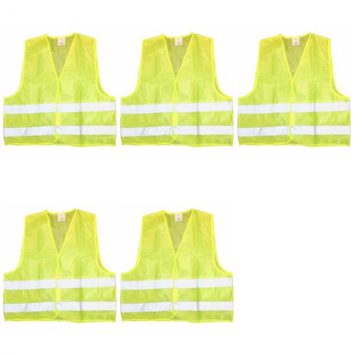 5 x Verkehrssicherheitsweste neon gelb en471 / de iso 20471