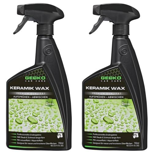 2 x Gecko Car Care Keramikwachs Wachs Sprhflasche 750ml