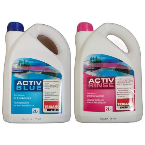  Set Thetford Activ Blue & Aktiv Rinse Sanitrzusatz je 2 Liter