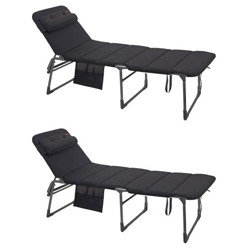 2 x Crespo Dreibeinliege Air-Deluxe Alu