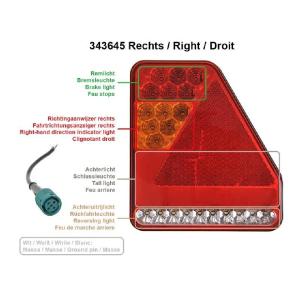 Rckleuchte 5 Funktionen 208x188mm 22LED rechts UK