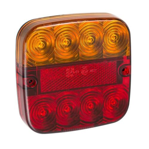 Rckleuchte 12V 5 Funktionen 107x107mm 8LED