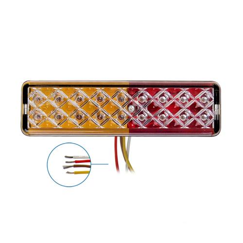 Rckleuchte 12/24V 3 Funktionen 135x38mm LED mit Halter schwarz