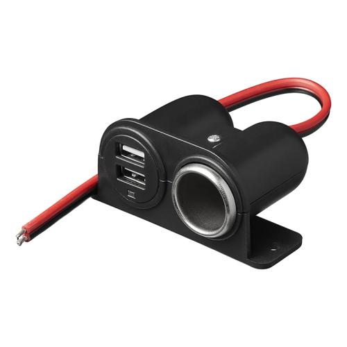 Aufbau-Zigarettenanzndersteckdose + 2xUSB Typ A 12V/24V