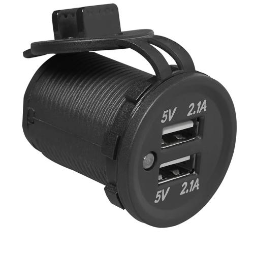 USB Doppel-Einbausteckdose Typ A 2x2100mA 12V/24V