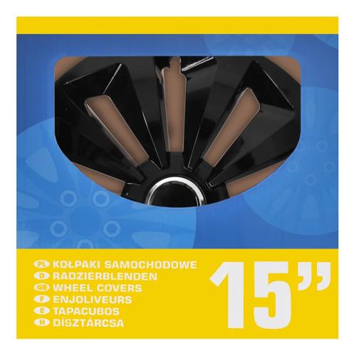 Radblenden-Set Fox schwarz 15 Zoll 4 Stck im Displaykarton