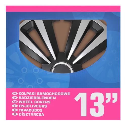 Radblenden-Set Terra Silber/schwarz 13 Zoll 4 Stck im Displaykarton