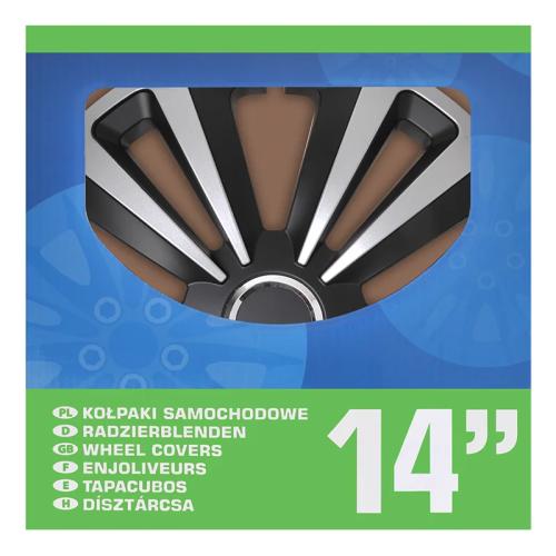 Radblenden-Set Terra Silber/schwarz 14 Zoll 4 Stck im Displaykarton