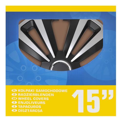 Radblenden-Set Terra Silber/schwarz 15 Zoll 4 Stck im Displaykarton