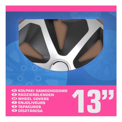 Radblenden-Set Roco Silber/schwarz 13 Zoll 4 Stck im Displaykarton