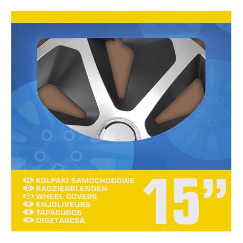 Radblenden-Set Roco Silber/schwarz 15 Zoll 4 Stck im Displaykarton