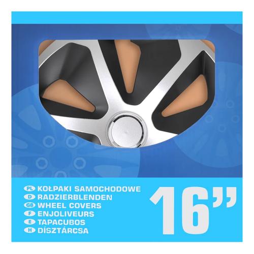 Radblenden-Set Roco Silber/schwarz 16 Zoll 4 Stck im Displaykarton