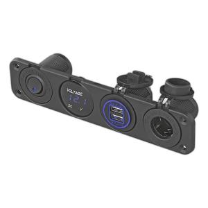 Auto-USB-Ladegert: DIN-Buchse + Voltmeter + USB-Anschluss 2x Typ A 4200mA