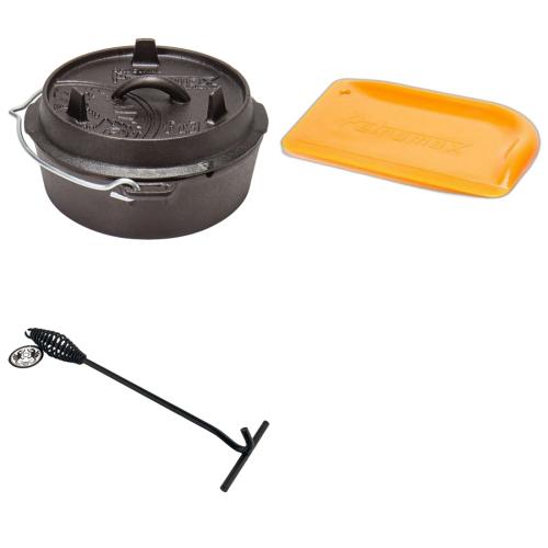 Petromax Feuertopf Starterset ft3 planer Boden inkl. Schaber + Deckelheber fr Dutch Oven