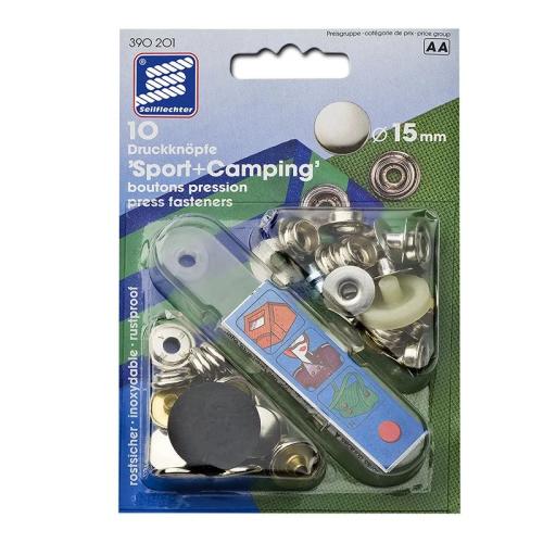 Druckknpfe Stoff, 15mm, 10 Stck im Blister
