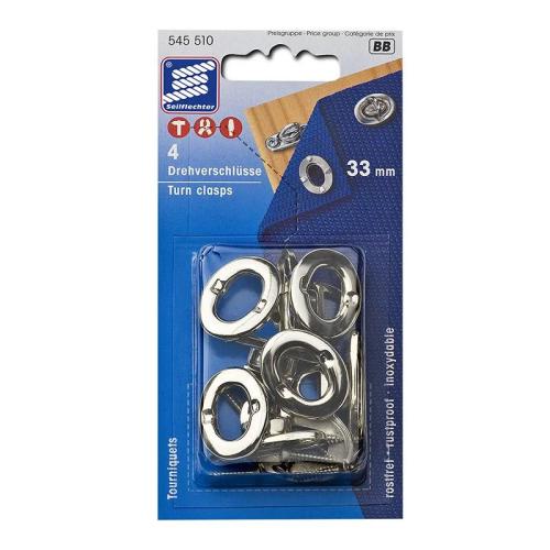 Drehverschlss, 33mm, 4 Stck im Blister