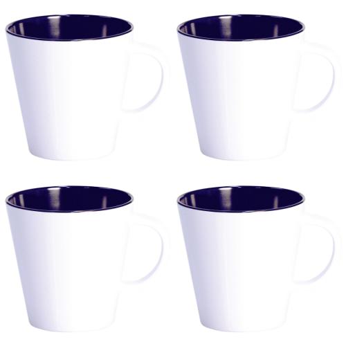 4 x Gimex Henkelbecher Linea Blue wei/blau