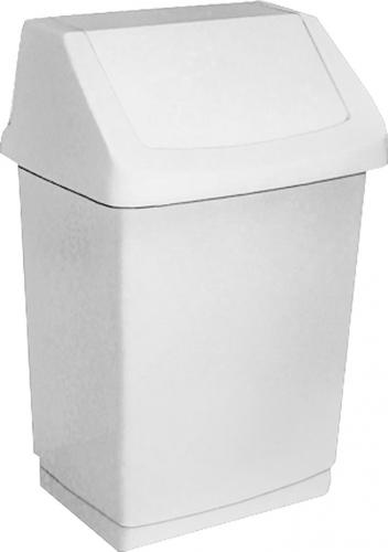 Weißer kippbarer Kunststoffabfallbehälter 15l
