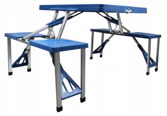 Campingtisch im Koffer mit Hockern einklappbar
