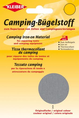 Camping-Bügelstoff grau