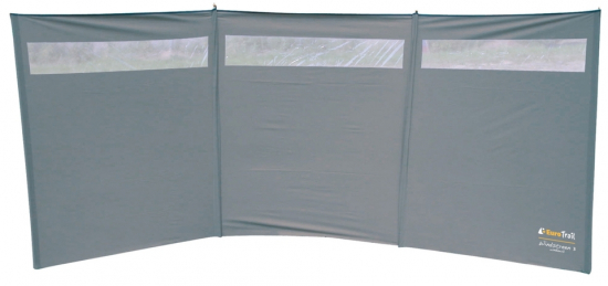 EuroTrail Windbreaker S Windschutz 375x150cm mit Fenster Farbe: Grau