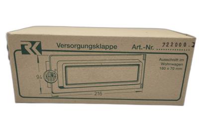 Versorgungsklappe Gas wei mit Schnellschlussventil