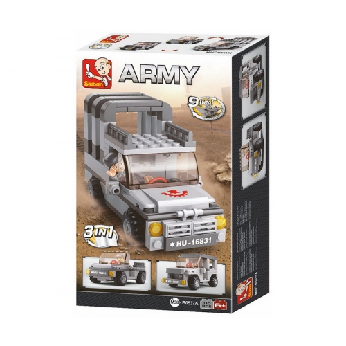 Sluban Army Armee-Jeep 9into1 3in1 M38-B0537A