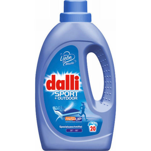 Dalli Sport + Outdoor 20 Waschladungen 1,1 Liter Flasche Spezialwaschmittel