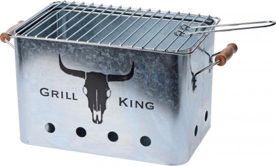 Grill Rechteckig Zink + Griff Camping Outdoor BBQ Innenschale