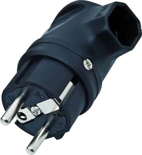 Winkelstecker mit Thermolplast-Einsatz schwarz