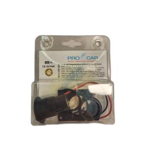 Pro car Einbausteckdose Power USB mit Montageplatte und Deckel 12 - 24 V