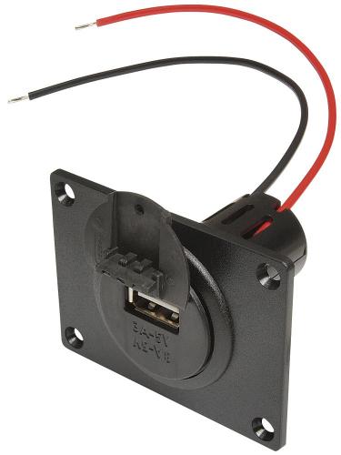 Pro car Einbausteckdose Power USB mit Montageplatte und Deckel 12 - 24 V