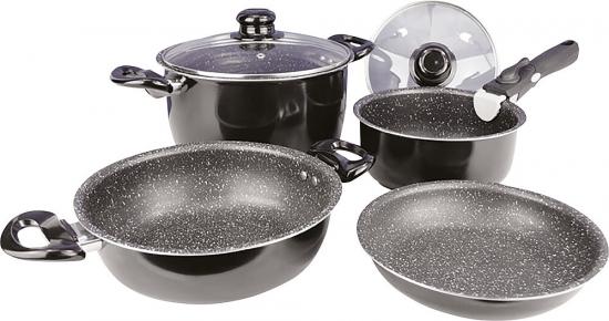 Gimex Kochtopfset Black Line, 7-tlg.