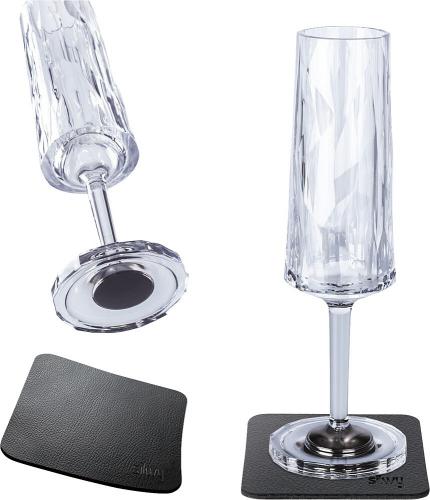 Silwy Magnet-Kunststoffgläser SEKT 2er-Set Hightech transparent