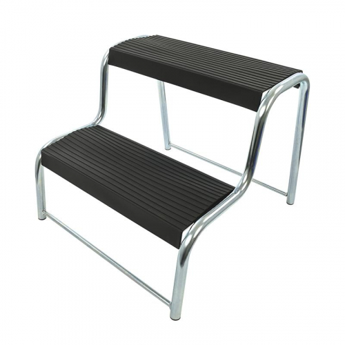Doppeltrittstufe Schwarz fr Wohnwagen/Wohnmobil Tritthocker Steighilfe