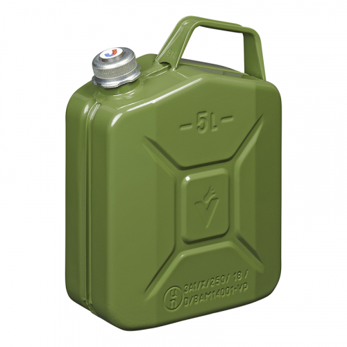 Benzinkanister 5L metall grn mit magnetischem Schraubverschluss UN- & TV/GS-geprft