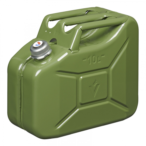 Benzinkanister 10L metall grün mit magnetischem Schraubverschluss UN- & TüV/GS-geprüft