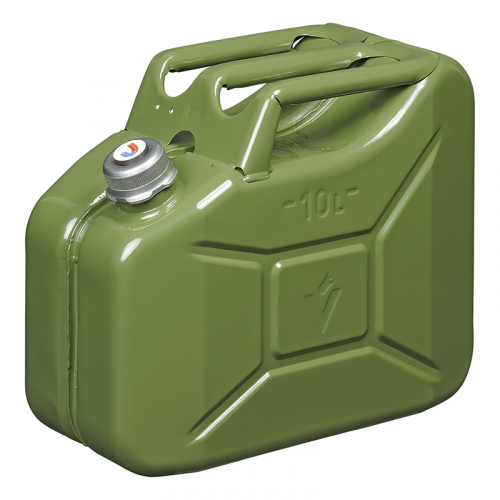 Benzinkanister 10L metall grn mit magnetischem Schraubverschluss UN- & TV/GS-geprft