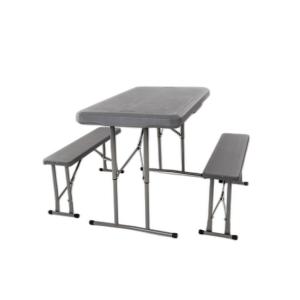 Camp4 Garnitur EASY - Tisch 105x65cm u. 2 Bnke 84,5x20cm, grau