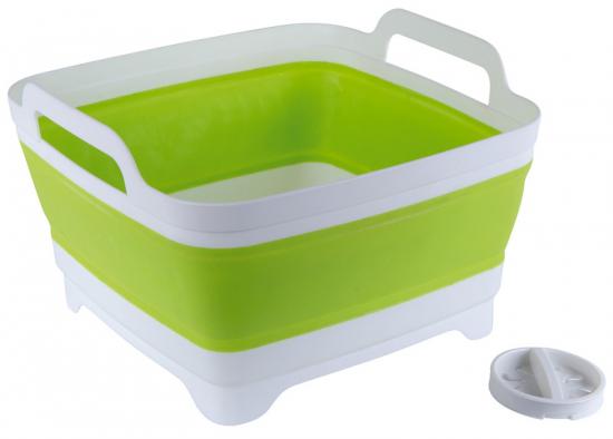 Camp4 Splschssel mit Bodenablauf 31,5x30x7/20cm - Wei/Lime