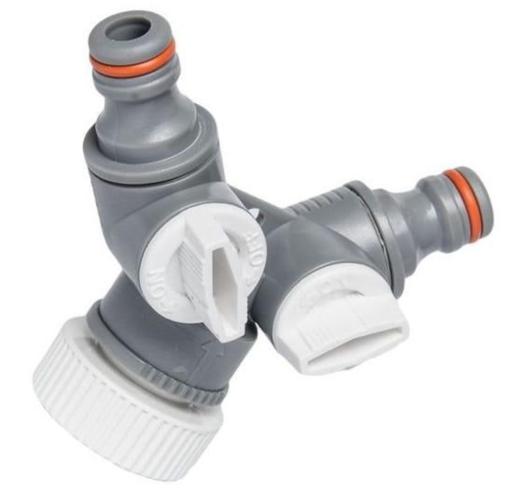 T-St�ck Verteiler mit zwei Ventilen gw 1 / 3/